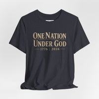 Christian Patriotic T-Shirt | One Nation Under God 1776–2026 USA 250 Founders Line | Veteran-Owned | Liberty & Victory Co.