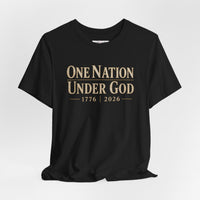 Christian Patriotic T-Shirt | One Nation Under God 1776–2026 USA 250 Founders Line | Veteran-Owned | Liberty & Victory Co.