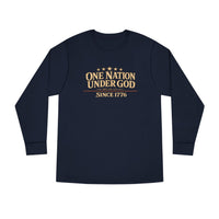 Patriotic Long Sleeve Tee | One Nation Under God Eagle & Rider | ONUG × OMR | Veteran-Owned | Liberty & Victory Co.
