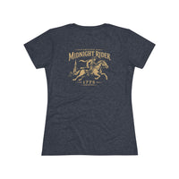 Women's Patriotic T-Shirt | Midnight Rider 1775 Heritage Tri-Blend Edition | Veteran-Owned | Liberty & Victory Co.