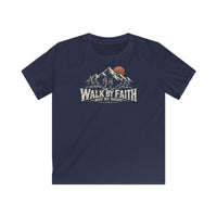 Mountain Faith | Walk by Faith — Sisters Edition Youth T-Shirt Mountain Graphic | Veteran-Owned Small Business | Liberty & Victory Co.