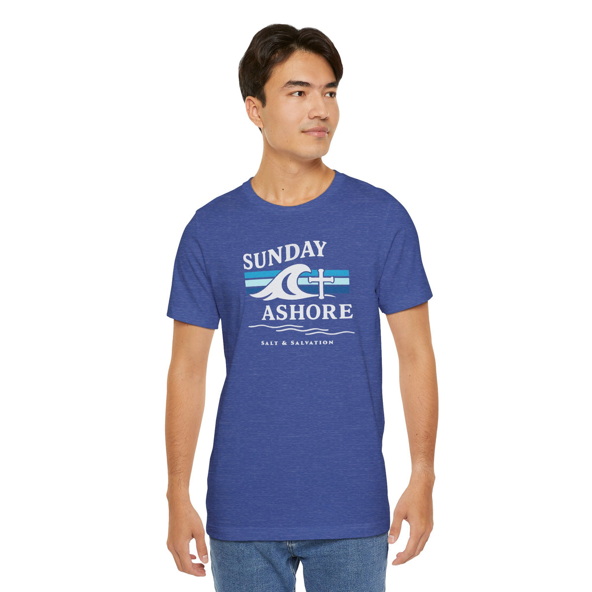 Sunday Ashore Beach Tee | Coastal Surf Faith T-Shirt