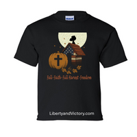 Patriotic Faith | Fall Faith Harvest Freedom Youth T-Shirt | Liberty & Victory Co.