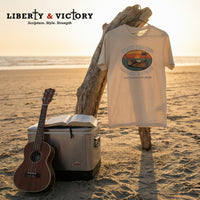 Christian Coastal T-Shirt | Boats Beaches Ballads & Bibles Faith Tee | Liberty & Victory