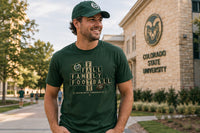 Mountain Faith | Fall Family Football — T-Shirt Faith Runs Through It-CSU Rams Edition | Game Day Faith Tee | Veteran-Owned Small Business | Liberty & Victory Co.