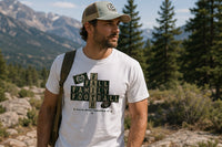 Mountain Faith | Fall Family Football — T-Shirt Faith Runs Through It-CSU Rams Edition | Game Day Faith Tee | Veteran-Owned Small Business | Liberty & Victory Co.