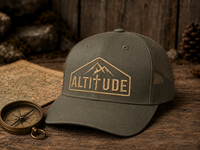 Mountain Faith | Altitude — Embroidered Trucker Cap Mountain Cross Badge | Veteran-Owned Small Business | Liberty & Victory Co.
