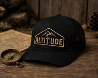 Mountain Faith | Altitude — Embroidered Trucker Cap Mountain Cross Badge | Veteran-Owned Small Business | Liberty & Victory Co.