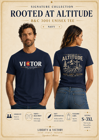 Christian T-Shirt Victor for Colorado Rooted at Altitude Faith • Family • Freedom | Liberty-In-One | Signature Line | Veteran-Owned | Liberty & Victory Co.
