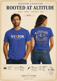 Christian T-Shirt Victor for Colorado Rooted at Altitude Faith • Family • Freedom | Liberty-In-One | Signature Line | Veteran-Owned | Liberty & Victory Co.
