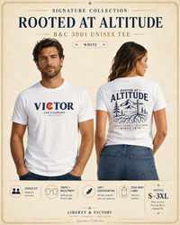 Christian T-Shirt Victor for Colorado Rooted at Altitude Faith • Family • Freedom | Liberty-In-One | Signature Line | Veteran-Owned | Liberty & Victory Co.