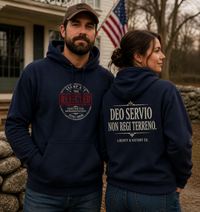 Christian Patriotic Hoodie | Deo Servio — Front & Back Graphic | Everyday Essentials | Liberty-In-One | Liberty & Victory