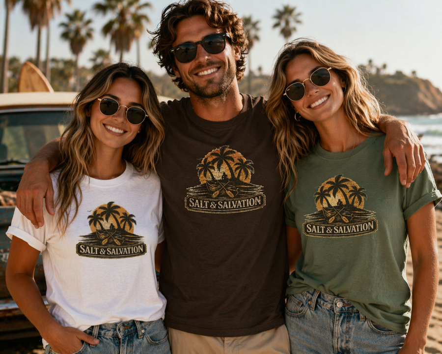 Christian Faith T-Shirt | Salt & Salvation Island Crest Founders Line | Salt & Salvation | Liberty & Victory
