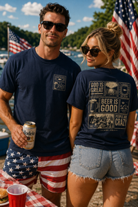 Christian Patriotic T-Shirt | God Is Great, Beer Is Good Everyday Essentials | Built for Daily Wear | Salt & Salvation | Liberty & Victory