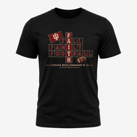 Christian | Fall Family Football — T-Shirt Faith Runs Through It-Indiana Hoosiers Edition | Game Day Faith Tee | Veteran-Owned Small Business | Liberty & Victory Co.