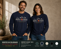 Mountain Faith | Rooted in Colorado — Long Sleeve Tee | Mountain Skyline + Colorado C Crest | Veteran-Owned Small Business | Liberty & Victory Co.