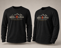 Mountain Faith | Rooted in Colorado — Long Sleeve Tee | Mountain Skyline + Colorado C Crest | Veteran-Owned Small Business | Liberty & Victory Co.