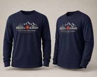 Mountain Faith | Rooted in Colorado — Long Sleeve Tee | Mountain Skyline + Colorado C Crest | Veteran-Owned Small Business | Liberty & Victory Co.