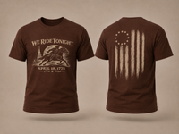 Patriotic Faith | We Ride Tonight — T-Shirt | April 18, 1775 × 1776–2026 OMR | Veteran-Owned Small Business | Liberty & Victory Co.
