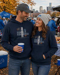 Faith & Sport | Fall Family Football — Premium Hoodie Faith Runs Through It-Detroit Edition | Game Day Faith Hoodie | Veteran-Owned Small Business | Liberty & Victory Co.