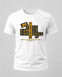 Faith & Sport | Fall Family Football — T-Shirt Faith Runs Through It-Michigan Edition | Game Day Faith Tee | Veteran-Owned Small Business | Liberty & Victory Co.