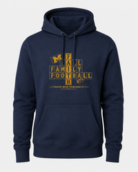 Faith & Sport | Fall Family Football — Hoodie | Faith Runs Through It-Michigan Edition | Game Day Faith Hoodie | Veteran-Owned Small Business | Liberty & Victory Co.