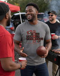 Faith & Sport | Fall Family Football — T-Shirt Faith Runs Through It-Georgia Bulldogs Edition | Game Day Faith Tee | Veteran-Owned Small Business | Liberty & Victory Co.