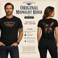 Patriotic T-Shirt | OMR We Ride Tonight Winged Engine + RWB Eagle | Liberty-In-One | Signature Line | Built with Intention