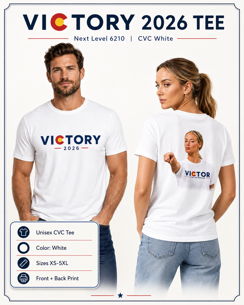 Victory 2026 Colorado T-Shirt | Victor for Supporter Tee | Front + Back Print