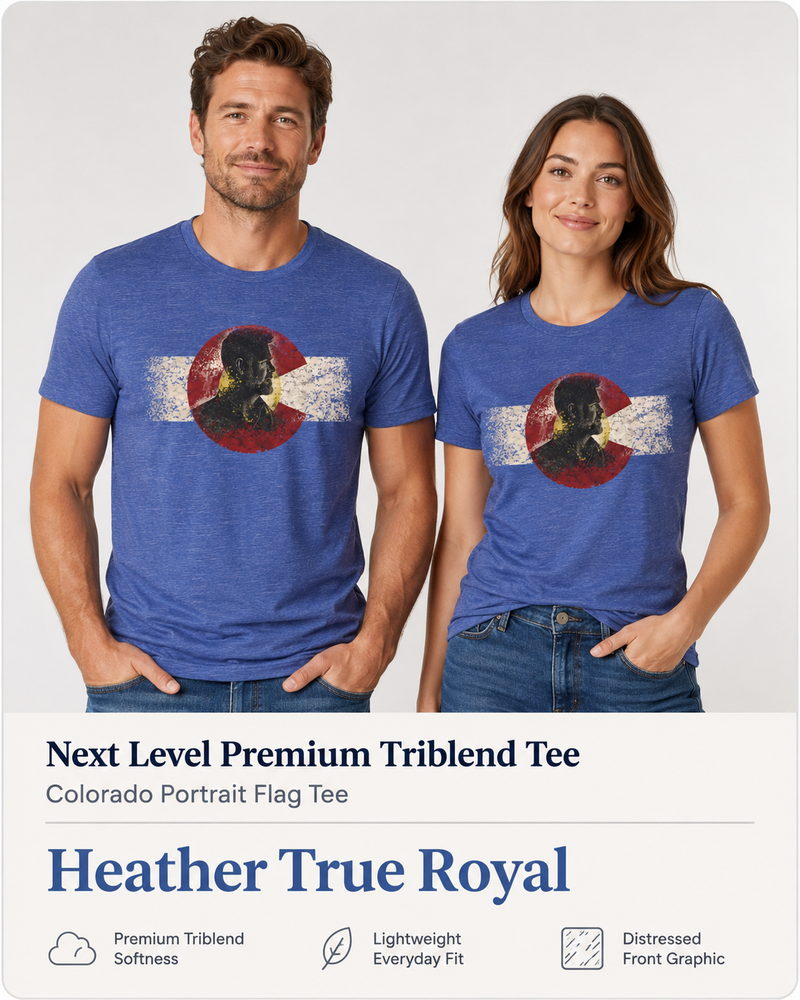 Patriotic T-Shirt | Victor Vintage Colorado Flag | Silhouette Supporter Tee | 1776 Founders Line | Veteran-Owned | Liberty & Victory Co.