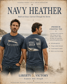 Christian T-Shirt | Still Held Not Luck Salt & Salvation Design | Veteran-Owned | Liberty & Victory Co.