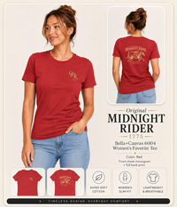 Women's Patriotic T-Shirt | Midnight Rider Heritage OMR Design | Veteran-Owned | Liberty & Victory Co.