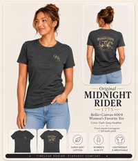 Women's Patriotic T-Shirt | Midnight Rider Heritage OMR Design | Veteran-Owned | Liberty & Victory Co.