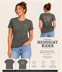 Women's Patriotic T-Shirt | Midnight Rider Heritage OMR Design | Veteran-Owned | Liberty & Victory Co.