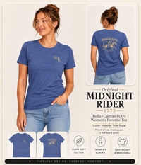 Women's Patriotic T-Shirt | Midnight Rider Heritage OMR Design | Veteran-Owned | Liberty & Victory Co.
