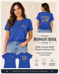 Women's Patriotic T-Shirt | Midnight Rider 1775 Heritage Cotton Edition | Veteran-Owned | Liberty & Victory Co.