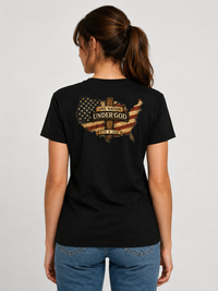 Christian Patriotic T-Shirt | One Nation Under... & Family Freedom Faith Crossover | Liberty-In-One | Liberty & Victory