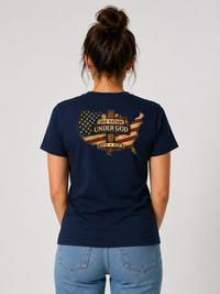 Christian Patriotic T-Shirt | One Nation Under... & Family Freedom Faith Crossover | Liberty-In-One | Liberty & Victory