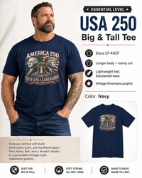 Big & Tall Patriotic T-Shirt | America 250 Selfless Leadership Tee | Veteran-Owned | Liberty & Victory Co.