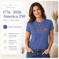 Women's Patriotic T-Shirt | 1776–2026 America 250th Anniversary Faith & Freedom Tee | Veteran-Owned | Liberty & Victory Co.