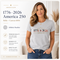 Women's Patriotic T-Shirt | 1776–2026 America 250th Anniversary Faith & Freedom Tee | Veteran-Owned | Liberty & Victory Co.