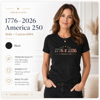 Women's Patriotic T-Shirt | 1776–2026 America 250th Anniversary Faith & Freedom Tee | Veteran-Owned | Liberty & Victory Co.