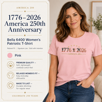 Women's Patriotic T-Shirt | 1776–2026 America 250th Anniversary Relaxed Fit Tee | Veteran-Owned | Liberty & Victory Co.