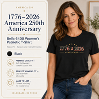 Women's Patriotic T-Shirt | 1776–2026 America 250th Anniversary Relaxed Fit Tee | Veteran-Owned | Liberty & Victory Co.