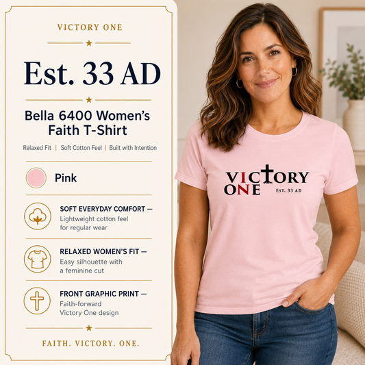 Faith & Sport Women's T-Shirt | Victory One Minimalist Logo Tee | Veteran-Owned | Liberty & Victory Co.