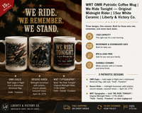 Patriotic Coffee Mug | We Ride Tonight OMR Eagle Ceramic Mug 15oz | Veteran-Owned | Liberty & Victory Co.