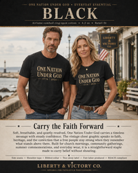 Christian Patriotic T-Shirt | One Nation Under God 1776–2026 USA 250 Founders Line | Veteran-Owned | Liberty & Victory Co.