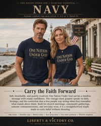 Christian Patriotic T-Shirt | One Nation Under God 1776–2026 USA 250 Founders Line | Veteran-Owned | Liberty & Victory Co.