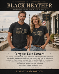 Christian Patriotic T-Shirt | One Nation Under God 1776–2026 USA 250 Founders Line | Veteran-Owned | Liberty & Victory Co.