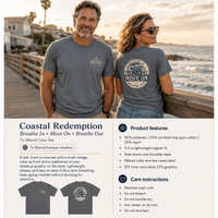 Coastal Faith T-Shirt | Move On — Breathe In Breathe Out Coastal Redemption New Orleans Streetcar | Salt & Salvation Line | Veteran-Owned | Liberty & Victory Co.